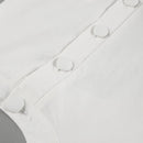 Vitt tvådelat set, lång linnekjol och ärmlös jacka