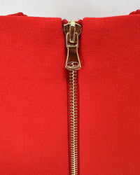 Röd Solenne-jacka med dragkedja och bara axlar