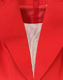 Röd Solenne-jacka med dragkedja och bara axlar