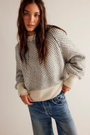 Höst- och vinterny Jacquard-rundhalströja
