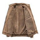 Enzo jacka i tvättad bomull med fleecefoder, vindtät