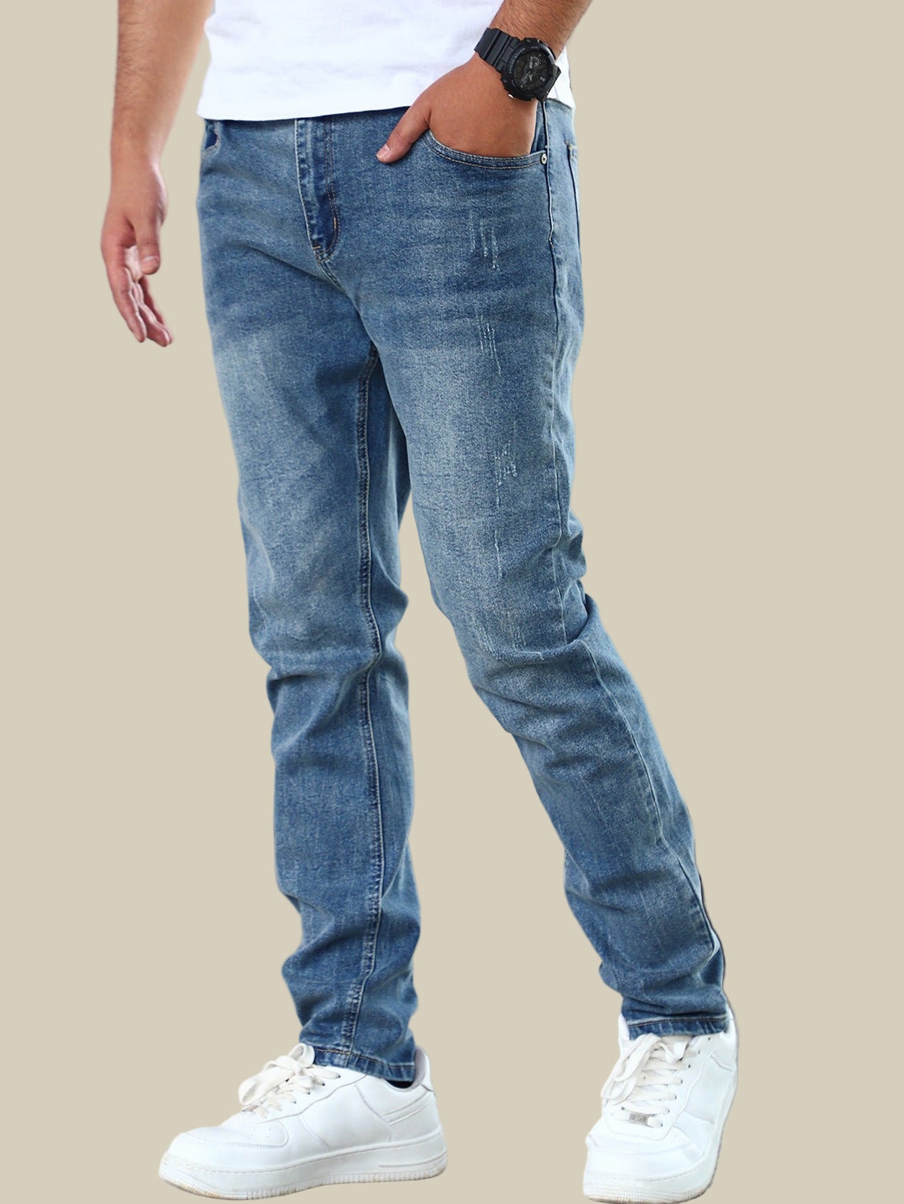 Icke-stretchiga jeansbyxor