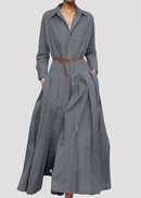 Vivy långklänning med skärp i midjan