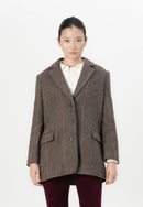 Vivy brun ull- och sammetskavaj, handsydd, dubbelsidig