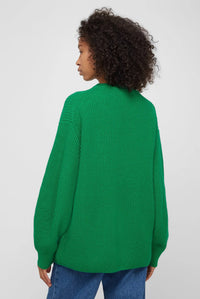 Thea grön stickad tröja med långa ärmar