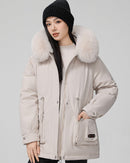 Bomullsvadderad kappa med huva