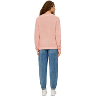 Rosa stickad tröja med långa ärmar