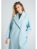 Blå Sara-kappa med knappar, knälång