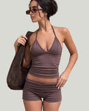 Tvådelad yogadräkt, smal och med halvbar rygg