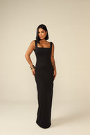 Florra lång, åtsittande klänning