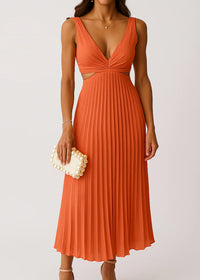 Ella-klänning med V-ringning och bar rygg