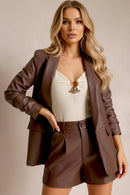 Mörkbrun eko-läderjacka