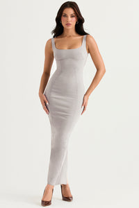 Smoke bodycon långklänning