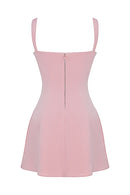 Adriana rosa satin miniklänning