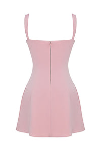 Adriana rosa satin miniklänning