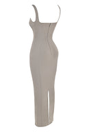 Smoke bodycon långklänning