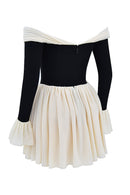 Off shoulder långärmad minidress