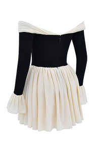 Off shoulder långärmad minidress