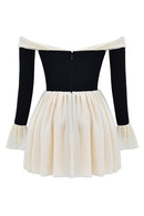Off shoulder långärmad minidress