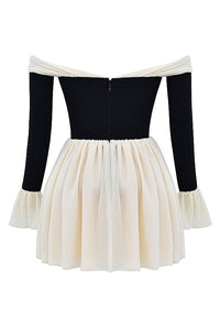 Off shoulder långärmad minidress
