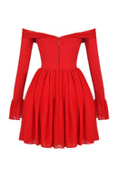 Off shoulder långärmad minidress