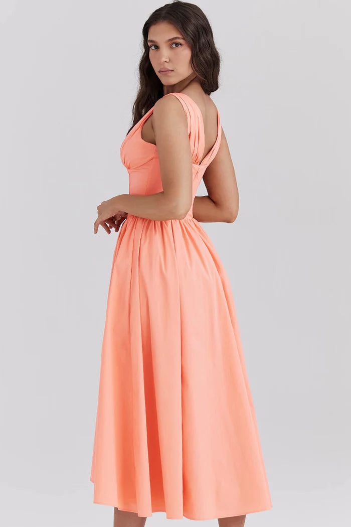 Sabella bow tie corset midi dress