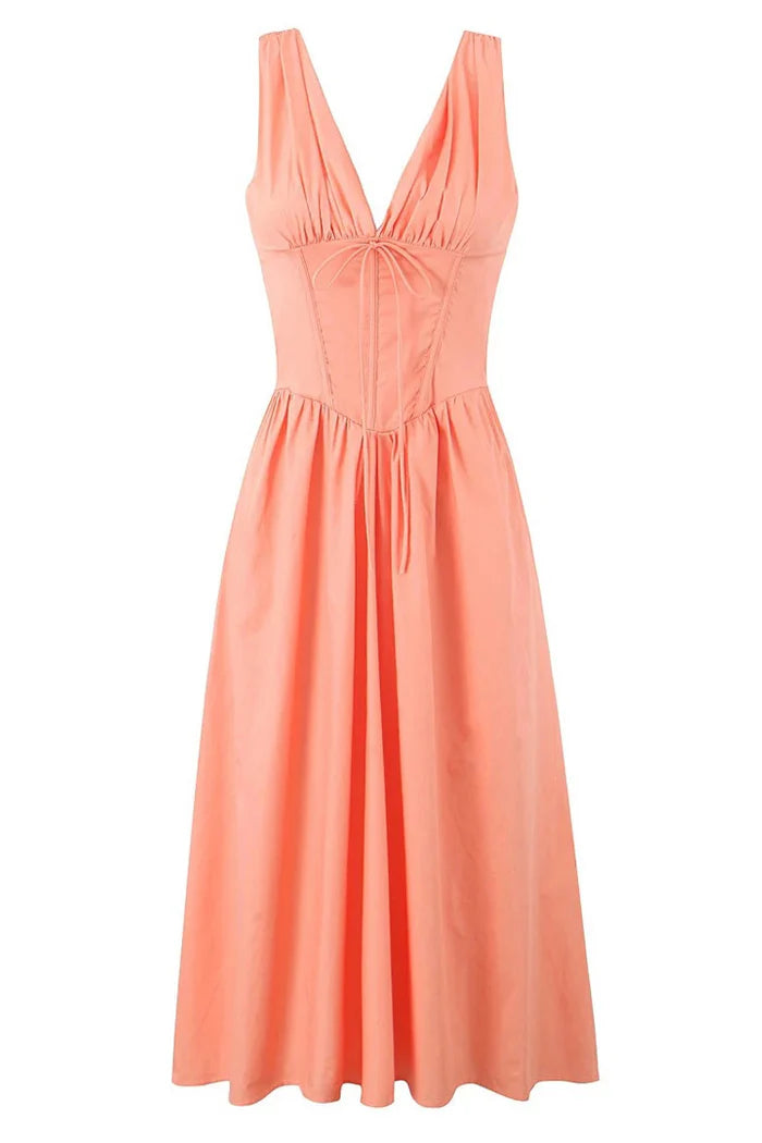 Sabella bow tie corset midi dress