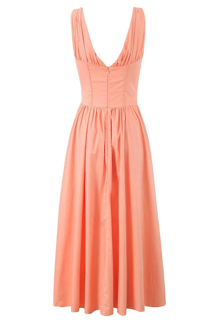 Sabella bow tie corset midi dress